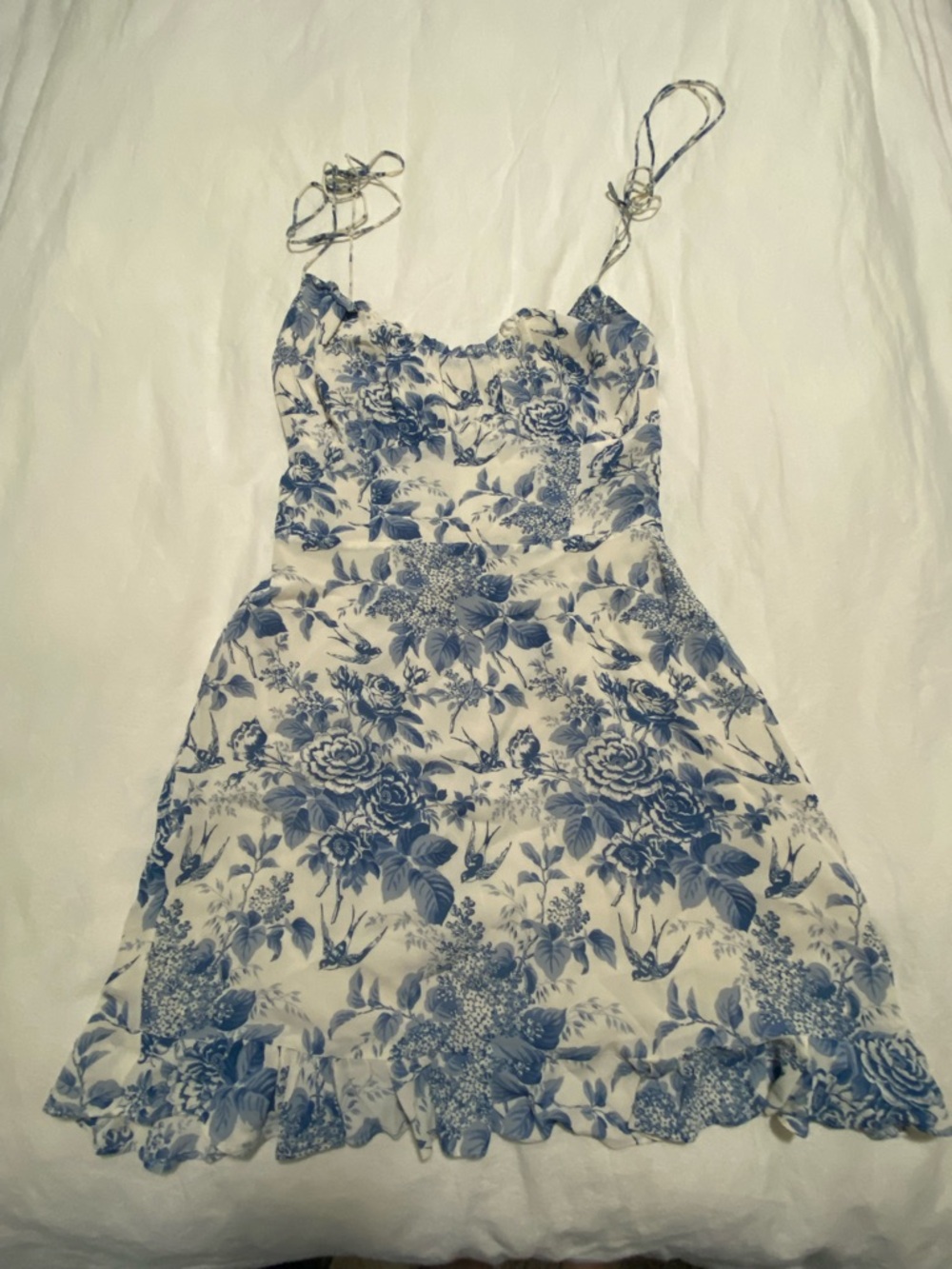 Reformation Esther Blue Floral Mini Slip Dress
